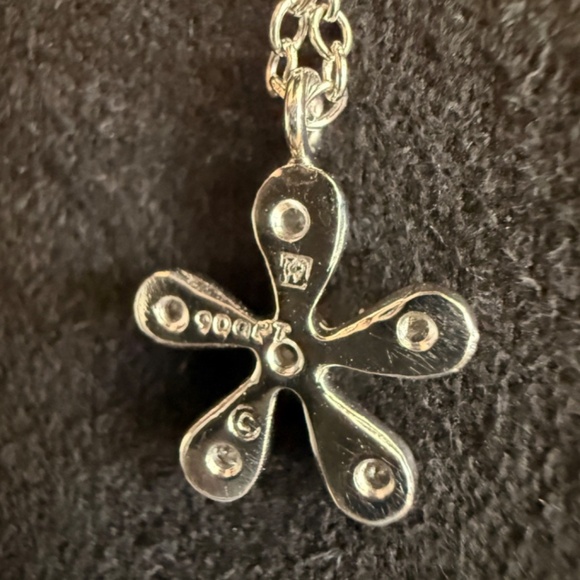Designer CATHY WATERMAN Platinum Diamond DAISY Flower Pendant 16" Chain Necklace - Picture 6 of 16